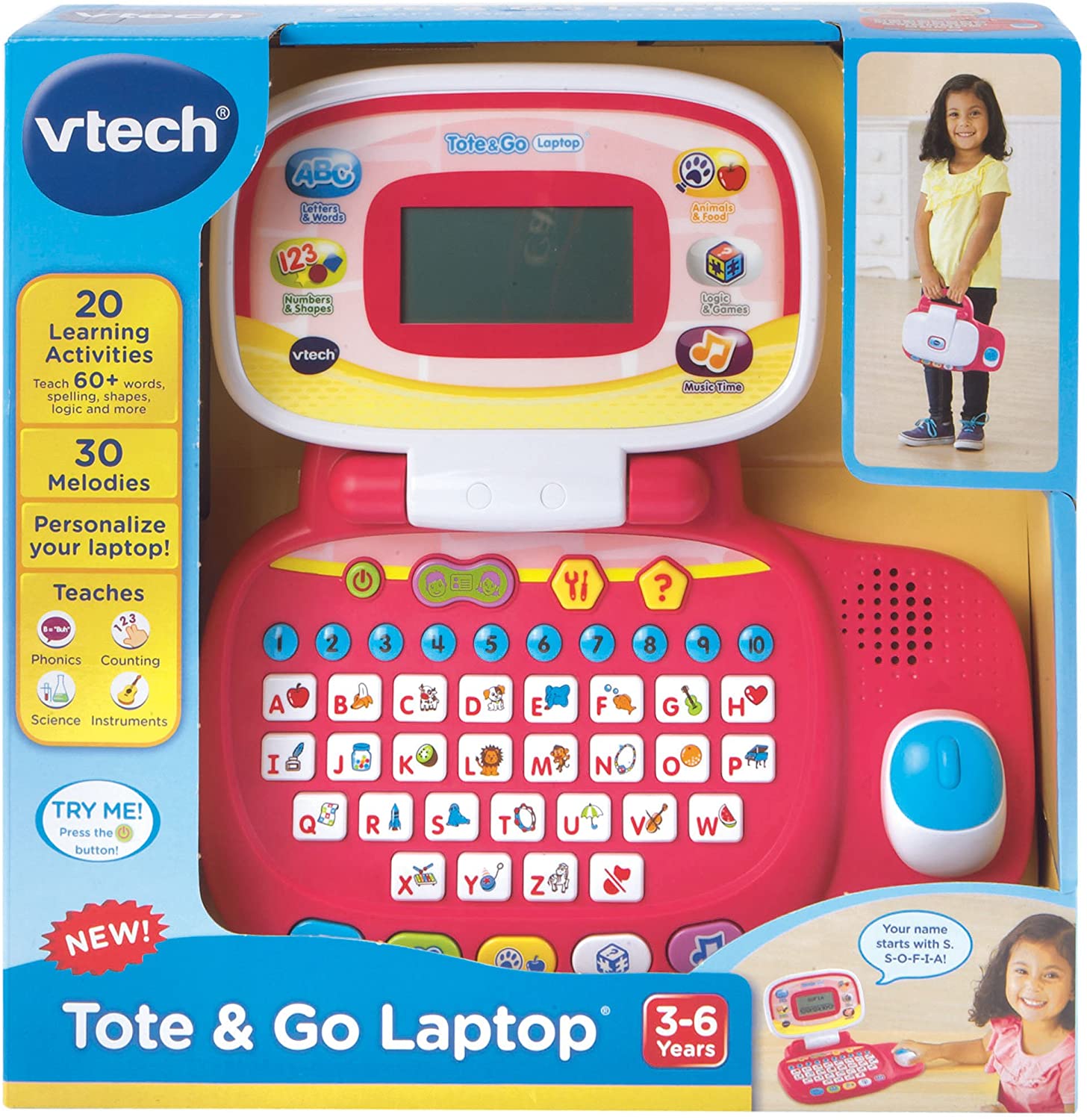 vtech　アクティビティ　子供用　ラップトップ　VTech Tote and Go Laptop,　キッズ 子供 知育玩具　英会話　英語 【送料無料】【代引不可】【あす楽不可】 2