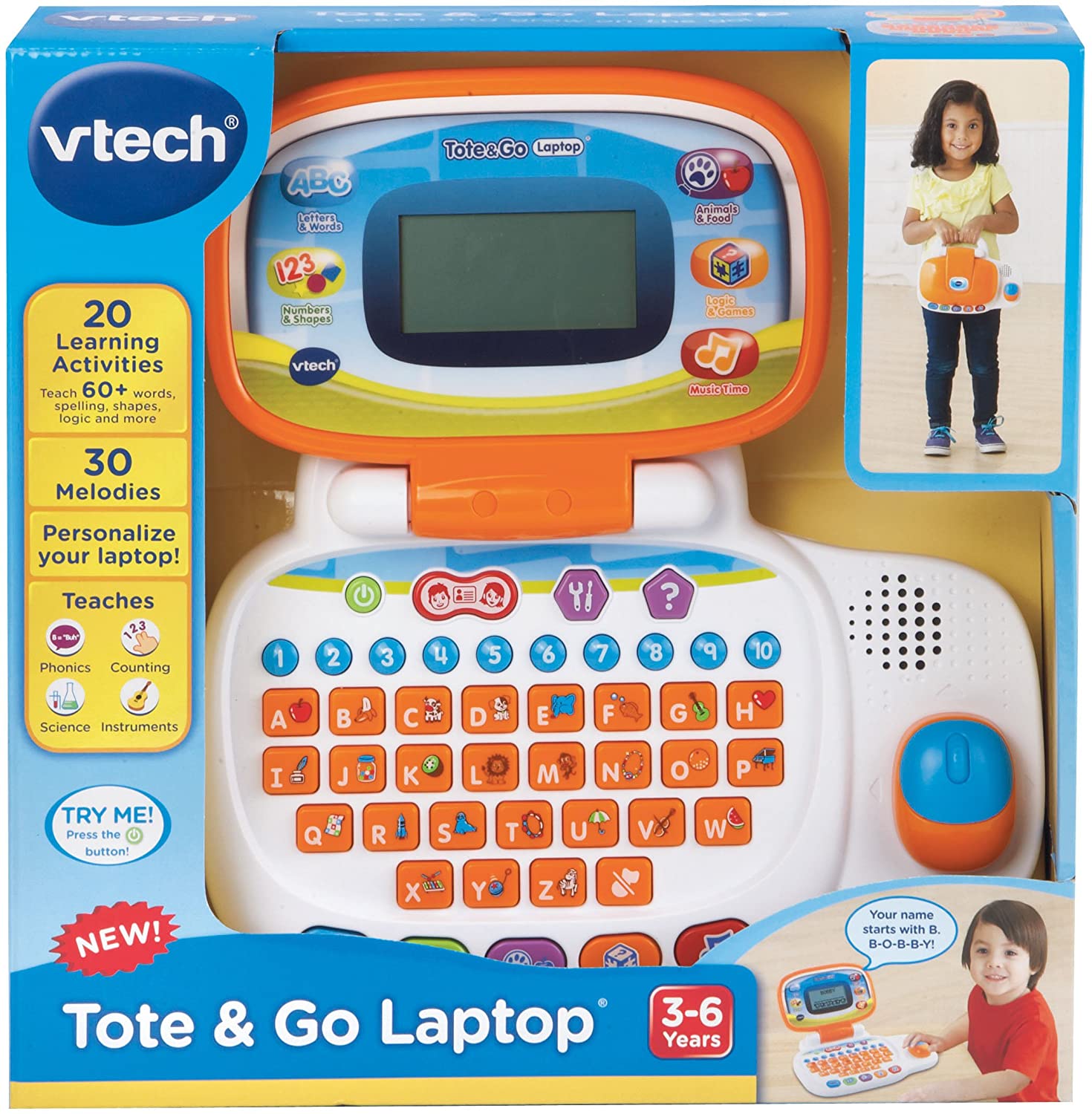 vtech　アクティビティ　子供用　ラップトップ　VTech Tote and Go Laptop,　キッズ 子供 知育玩具　英会話　英語 【送料無料】【代引不可】【あす楽不可】 1