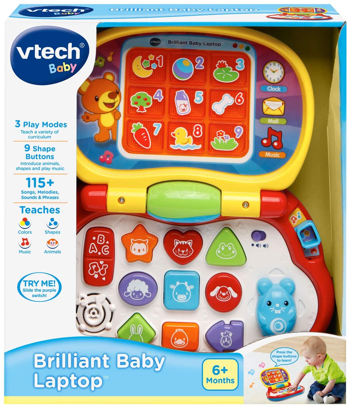 vtech　アクティビティ　赤ちゃん　パソコン　VTech Brilliant Baby Laptop　キッズ 子供 知育玩具　英会話　英語 【送料無料】【代引不可】【あす楽不可】 3