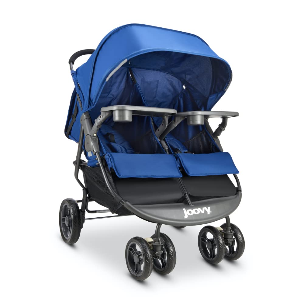 【送料無料】二人乗り 双子 ベビーカー ストローラー 折りたたみ式 海外直輸入　Joovy Scooter X2 Side-by-Side Double Stroller ブルーベリー