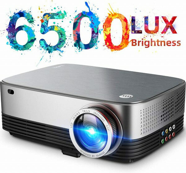 【送料無料】VIVIMAGE C680 プロジェクター スマホ DVD 高輝度6500Lux フルHD 高画質 オプションで100インチ スクリーン購入可能 海外直輸入