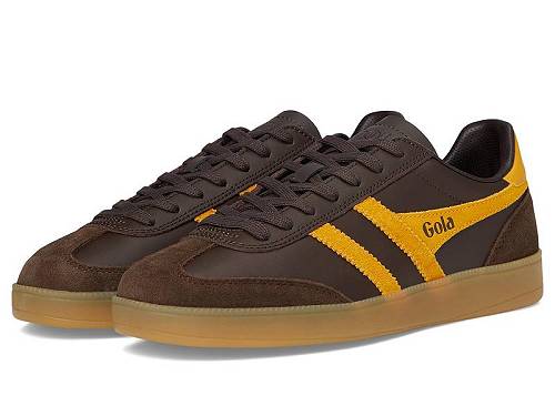送料無料 ゴラ Gola メンズ 男性用 シューズ 靴 スニーカー 運動靴 Viper Leather - Dark Brown/Sun/Gum