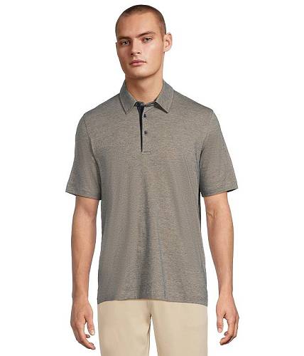 送料無料 ジョーンストンアンドマーフィー Johnston & Murphy メンズ 男性用 ファッション ポロシャツ Fine Stripe Polo - Tan/Navy