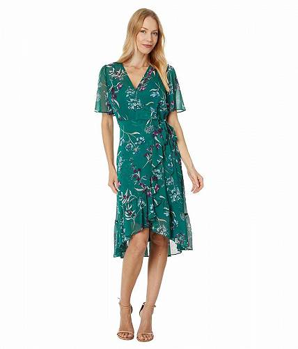 送料無料 カルバンクライン Calvin Klein レディース 女性用 ファッション ドレス Chiffon Floral Midi - Sequoia Multi