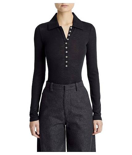 送料無料 ヴィンス Vince レディース 女性用 ファッション ポロシャツ Long Sleeve Multi Button Polo ..