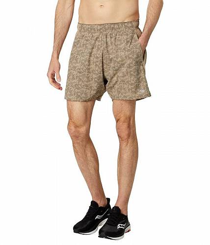 送料無料 サッカニー Saucony メンズ 男性用 ファッション ショートパンツ 短パン Outpace 5&quot; Shorts - Pewter Camo Print