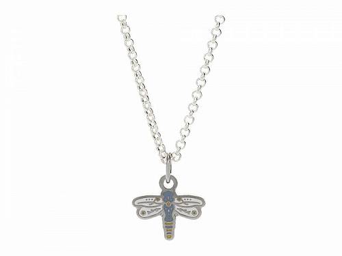 ̵ åɥˡ Alex and Ani ǥ  奨꡼  ͥå쥹 18" Dragonfly & Blue Lace Agate Duo Charm Adjustable Necklace - Shiny Silver