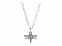  AbNXAhAj[ Alex and Ani fB[X p WG[ i lbNX 18&quot; Dragonfly &amp; Blue Lace Agate Duo Charm Adjustable Necklace - Shiny Silver