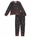 送料無料 P.J. Salvage Kids 女の子用 ファッション 子供服 セット Kiss Me Goodnight Hearts Two-Piece Lounge Set (Little Kids/Big Kids) - Slate