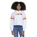 送料無料 リーバイス Levi&#039;s(R) Kids 女の子用 ファッション 子供服 パーカー スウェット ジャケット Full Sleeve High-Rise Hoodie (Big Kids) - White