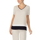 送料無料 ダナキャラン Donna Karan レディース 女性用 ファッション パジャマ 寝巻き Sleepwear 26" Short Sleeve Sleep Top - Muslin Heather