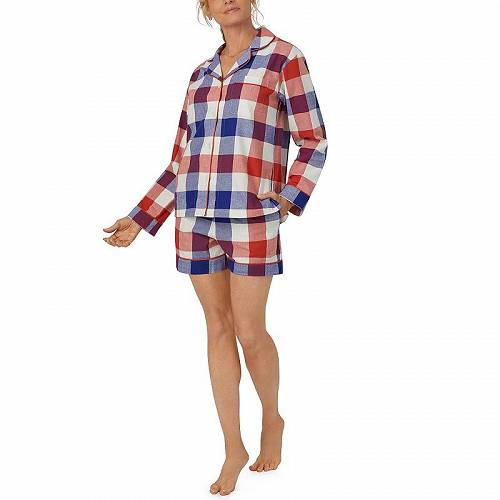 楽天グッズ×グッズ送料無料 ベッドヘッドピージェー Bedhead PJs レディース 女性用 ファッション パジャマ 寝巻き Organic Cotton Flannel Long Sleeve Short PJ Set - Harvest Plaid