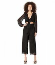  ׂ Bebe fB[X p t@bV WvX[c Ȃ Zbg Tie Front Elastic Waist Jumpsuit - Black