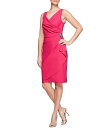  Alex Evenings fB[X p t@bV hX Short Slimming Dress with Side Ruched Skirt - Fuchsia