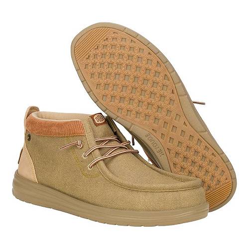 送料無料 ヘイデュード Hey Dude メンズ 男性用 シューズ 靴 ローファー Wally Mid GripR Workwear - Cream