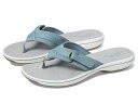送料無料 クラークス Clarks レディース 女性用 シューズ 靴 サンダル Breeze Sea - Blue Grey Synthetic