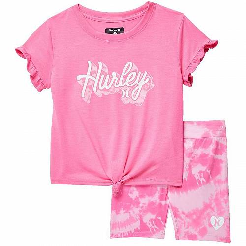 送料無料 ハーレー Hurley Kids 女の子用 ファッション 子供服 セット Bike Shorts Set (Toddler/Little Kids) - Hyper Pink