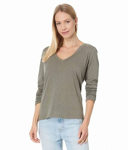 送料無料 ミッシェルスターズ Michael Stars レディース 女性用 ファッション Tシャツ Lane V-Neck Tee - Olive