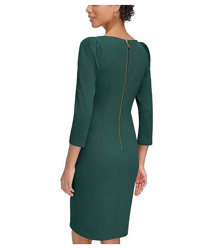送料無料 カルバンクライン Calvin Klein レディース 女性用 ファッション ドレス 3/4 Sleeve Round Neck Sheath - Malachite