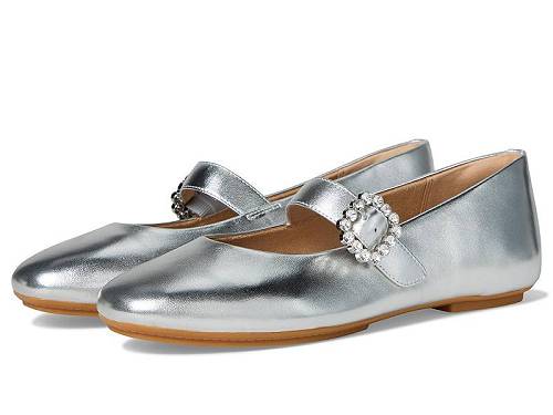 送料無料 フィットフロップ FitFlop レディース 女性用 シューズ 靴 フラット Delicato Crystal-buckle Leather Mary Janes - Silver