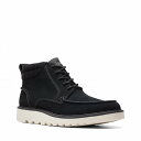 送料無料 クラークス Clarks メンズ 男性用 シューズ 靴 ブーツ レースアップ 編み上げ Barnes Mid - Black Suede