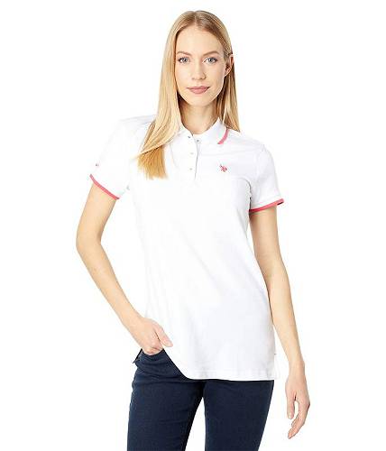 ̵ USݥ U.S. POLO ASSN. ǥ  եå ݥ Classic Stretch Pique Polo Shirt - Optic White