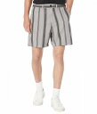  Madewell Y jp t@bV V[gpc Zp Hemp Twill Printed Shorts - Cabana Stripe Black Coal