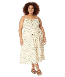 送料無料 Madewell レディース 女性用 ファッション ドレス Plus Sophia Cami Midi Dress in Wild Calendula Block-Print - Antique Cream