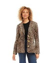  JP[ Karen Kane fB[X p t@bV AE^[ WPbg R[g WPbg Leopard Corduroy Jacket - Leopard