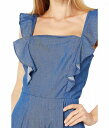 送料無料 ビーシービーゲネレーション BCBGeneration レディース 女性用 ファッション ジャンプスーツ つなぎ セット Woven Ruffle Sleeve Jumpsuit T1T03D36 - Denim Blue 3