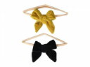 送料無料 Baby Bling 女の子用 ファッション雑貨 小物 ヘアバンド 髪止め 2-Pack Velvet Bow Skinny (Infant/Toddler) - Black/Brass