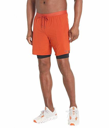 送料無料 サッカニー Saucony メンズ 男性用 ファッション ショートパンツ 短パン Outpace 7&quot; 2-in-1 Shorts - Lava