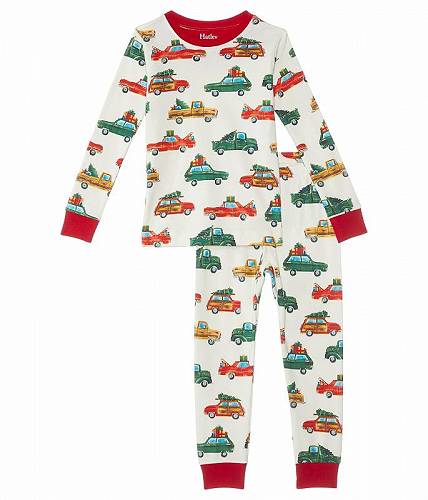 楽天グッズ×グッズ送料無料 Hatley Kids 男の子用 ファッション 子供服 パジャマ 寝巻き Holiday Cars Cotton Pajama Set （Toddler/Little Kids/Big Kids） - Natural