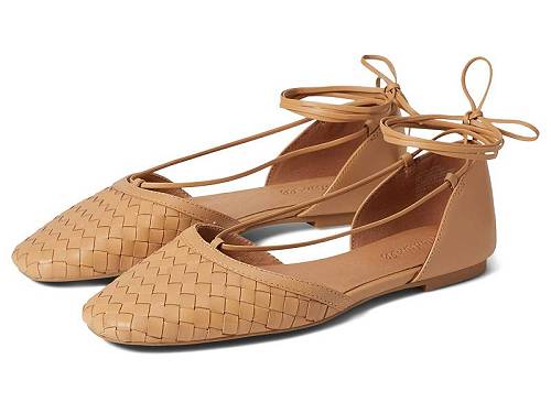 送料無料 Madewell レディース 女性用 シューズ 靴 フラット The Celina Lace-Up Flat in Woven Leathe..