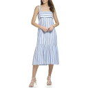 送料無料 ダナキャランニューヨーク DKNY レディース 女性用 ファッション ドレス Sleeveless Lurex Stripe Dress - Frosting Blue Combo