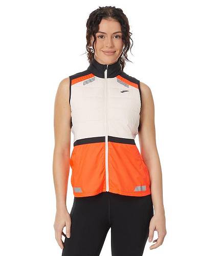 楽天グッズ×グッズ送料無料 ブルックス Brooks レディース 女性用 ファッション アウター ジャケット コート ベスト Run Visible Insulated Vest - Ecru/Fluoro Flash/Black