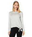  BXJ[g Vince Camuto fB[X p t@bV TVc Long Sleeve Knot Front Embellished Top - Light Heather Grey