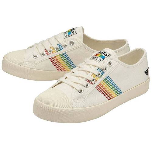 送料無料 ゴラ Gola レディース 女性用 シューズ 靴 スニーカー 運動靴 Coaster Rainbow Stitch - White/Multi