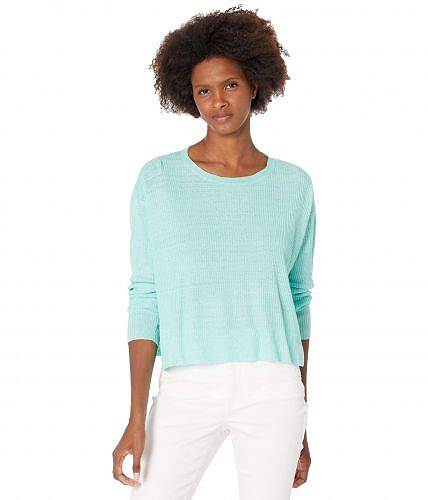 送料無料 アイリーンフィッシャー Eileen Fisher レディース 女性用 ファッション セーター Organic Linen Delave Round Neck Pullover - Aqua