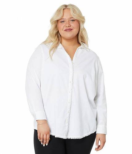 送料無料 ニックアンドゾー NIC+ZOE レディース 女性用 ファッション ボタンシャツ Plus Size Round About Shirt - Paper White