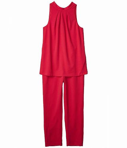 送料無料 アドリアナパペル Adrianna Papell レディース 女性用 ファッション ジャンプスーツ つなぎ セット Knit Crepe Popover Halter Jumpsuit - Fiesta Pink