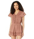 送料無料 ラッキーブランド Lucky Brand レディース 女性用 ファッション ジャンプスーツ つなぎ セット Eyelet Romper - Cognac