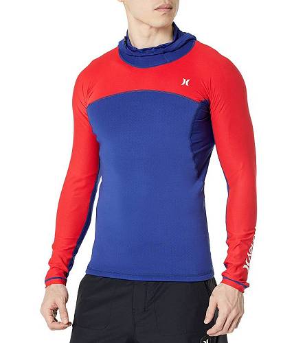 送料無料 ハーレー Hurley メンズ 男性用 スポーツ・アウトドア用品 水着 ラッシュガード スイムシャツ Coast Guard Hooded Surf Top - Deep Royal Blue