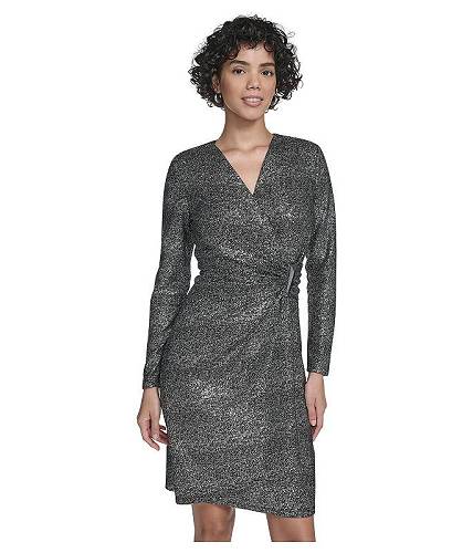 楽天グッズ×グッズ送料無料 カルバンクライン Calvin Klein レディース 女性用 ファッション ドレス Glitter Knit Bar Dress - Black/Silver