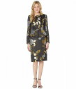  ^n Tahari by ASL fB[X p t@bV X[c Nested Four-Button Jacket and Pencil Skirt - Black/Gold/Roses