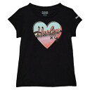 送料無料 ハーレー Hurley Kids 女の子用 ファッション 子供服 Tシャツ Short Sleeve Heart Tee (Little Kids) - Black