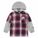  [oCX Levi&#039;s(R) Kids j̎qp t@bV q p[J[ XEFbg Long Sleeve Hoodie and Flannel Twofer Shirt (Little Kids) - Rhythmic Red