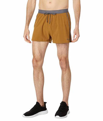 送料無料 サッカニー Saucony メンズ 男性用 ファッション ショートパンツ 短パン Outpace 3&quot; Shorts - Bronze