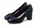 送料無料 クラークス Clarks レディース 女性用 シューズ 靴 ヒール Bayla Skip - Navy Leather