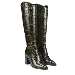 送料無料 フランコサルト Franco Sarto レディース 女性用 シューズ 靴 ブーツ アンクル ショートブーツ Ticada Pointed Toe Knee High Boots - Olive Green Croco Leather